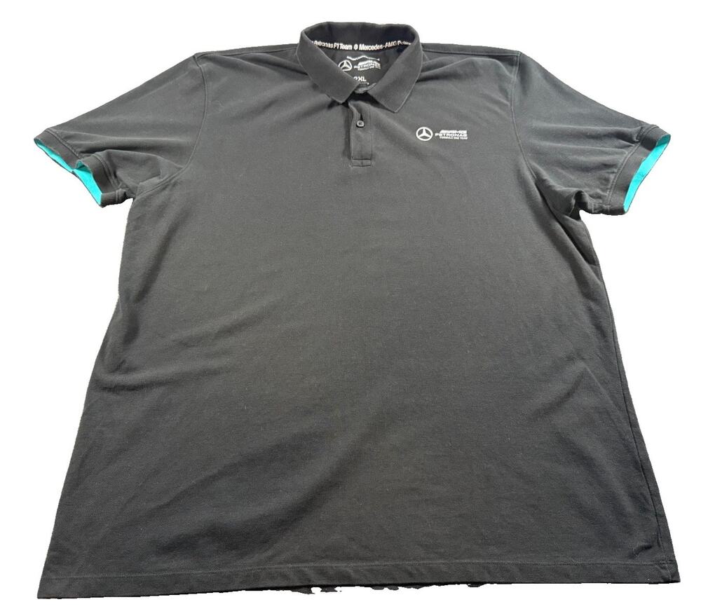 Mercedes AMG Petronas Formula 1 Team Polo Shirt Men’s 2XL Black F1 Racing